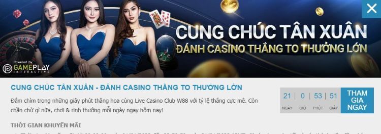 thưởng casino W88