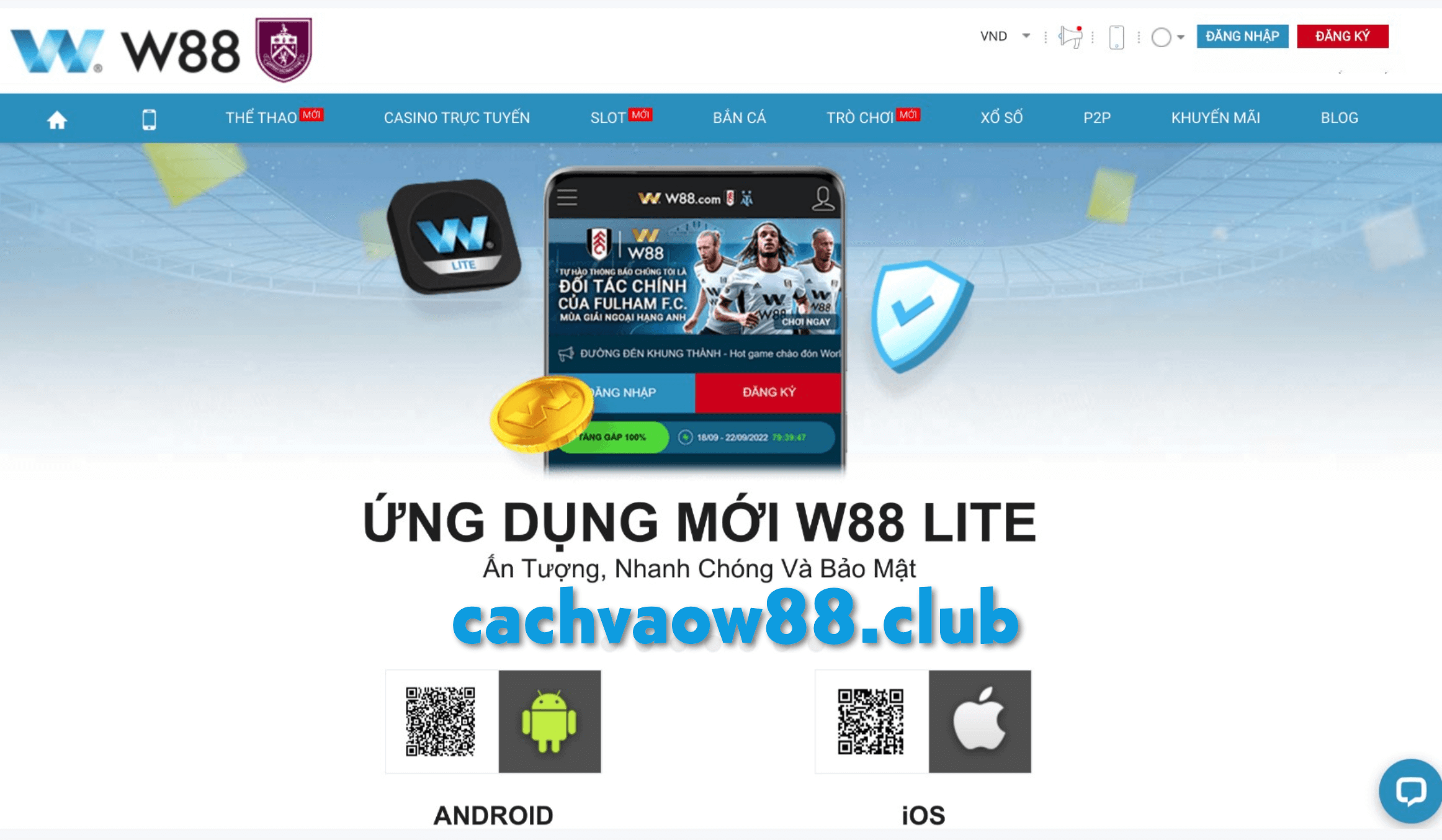 W88 đã có app mobile cho Android và iOS