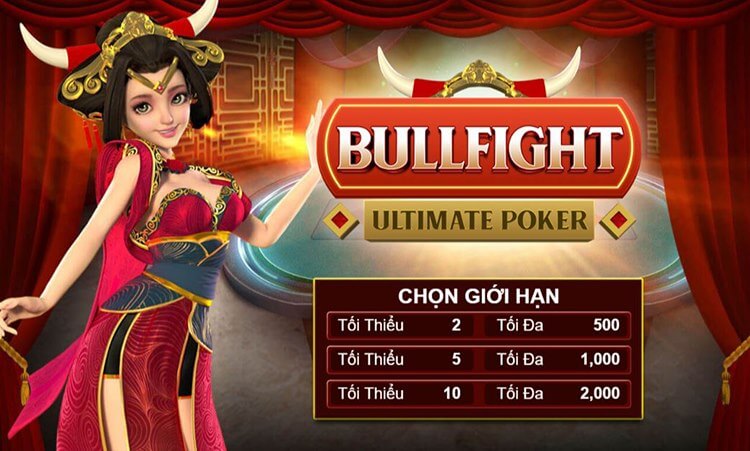 mức cược Bullfight Ultimate Poker 
