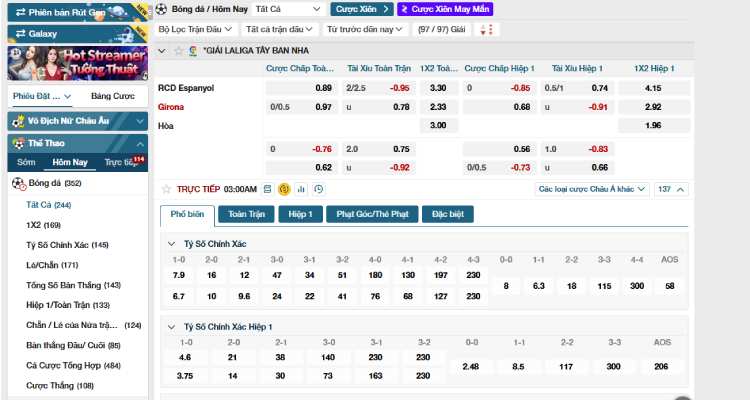 kèo cược giải La Liga tại W88