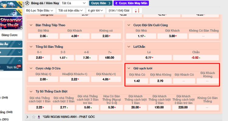 kèo giữ sạch lưới w88